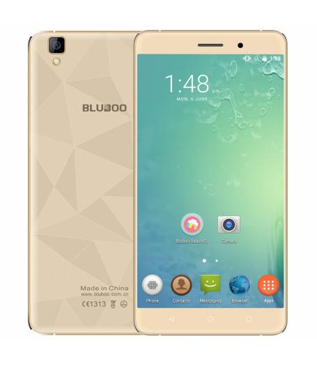 Смартфон Bluboo Maya 5.5 инча, 2GB RAM, 16GB, Android 6.0, Camera 13MP, GPS,Dual Sim, Златист(ST-Bluboo-Maya-gold) KA Digital