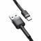 Data кабел Baseus Cafule USB / USB-C QC3.0 3A 1M Черен / Сив(CATKLF-BG1) KA Digital