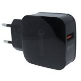 Мрежово зарядно KA Digital CH1 USB Бързо зареждане  QC3.0, 3А MAX, Черно