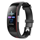 Фитнес гривна Smart Bracelet P3 Plus ECG BP/HR, Електрокардиография, Кръвно налягане, Пулсомер, Крачки, Часовник, Червена	