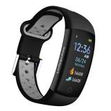 Фитнес гривна Smart Bracelet KA Q6 S BP HR, Кръвно налягане, Пулсомер, 3D Цветен дисплей, Крачки, Разстояние, Калории., Черна / Сива