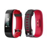 Смарт Фитнес гривна Smart Bracelet ID115 Plus C, Heart Rate monitor, Multi-sport, Цветен дисплей, Фитнес монитор, Крачки, Калории, Черна / Червена